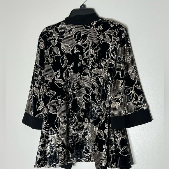 R&M Richards Womens Black-Ivory 1 PC Cocktail Party jacket Petites size 10, New - Picture 9 of 11